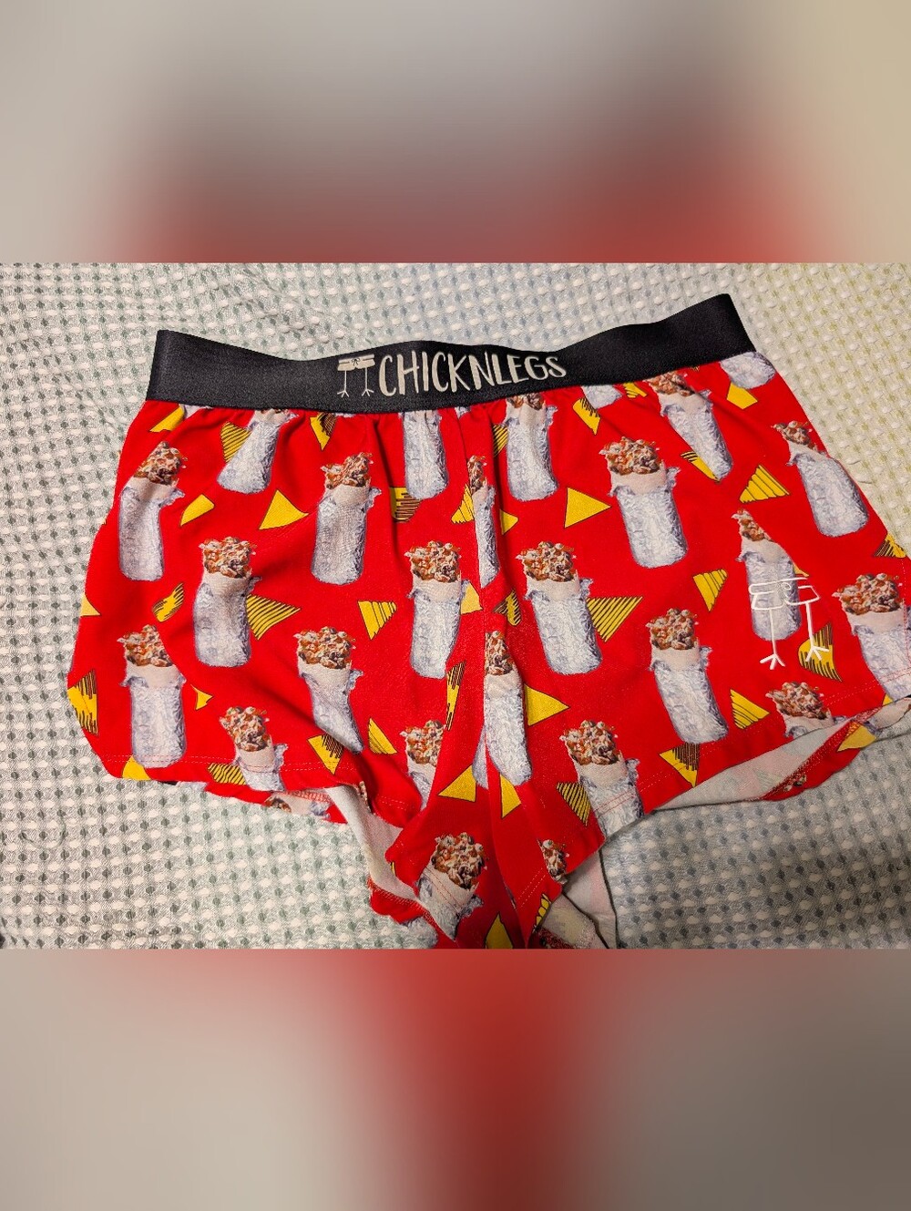Men's Chicknlegs Burrito's 2" Split Running Shorts, Size Medium, Gently Used
